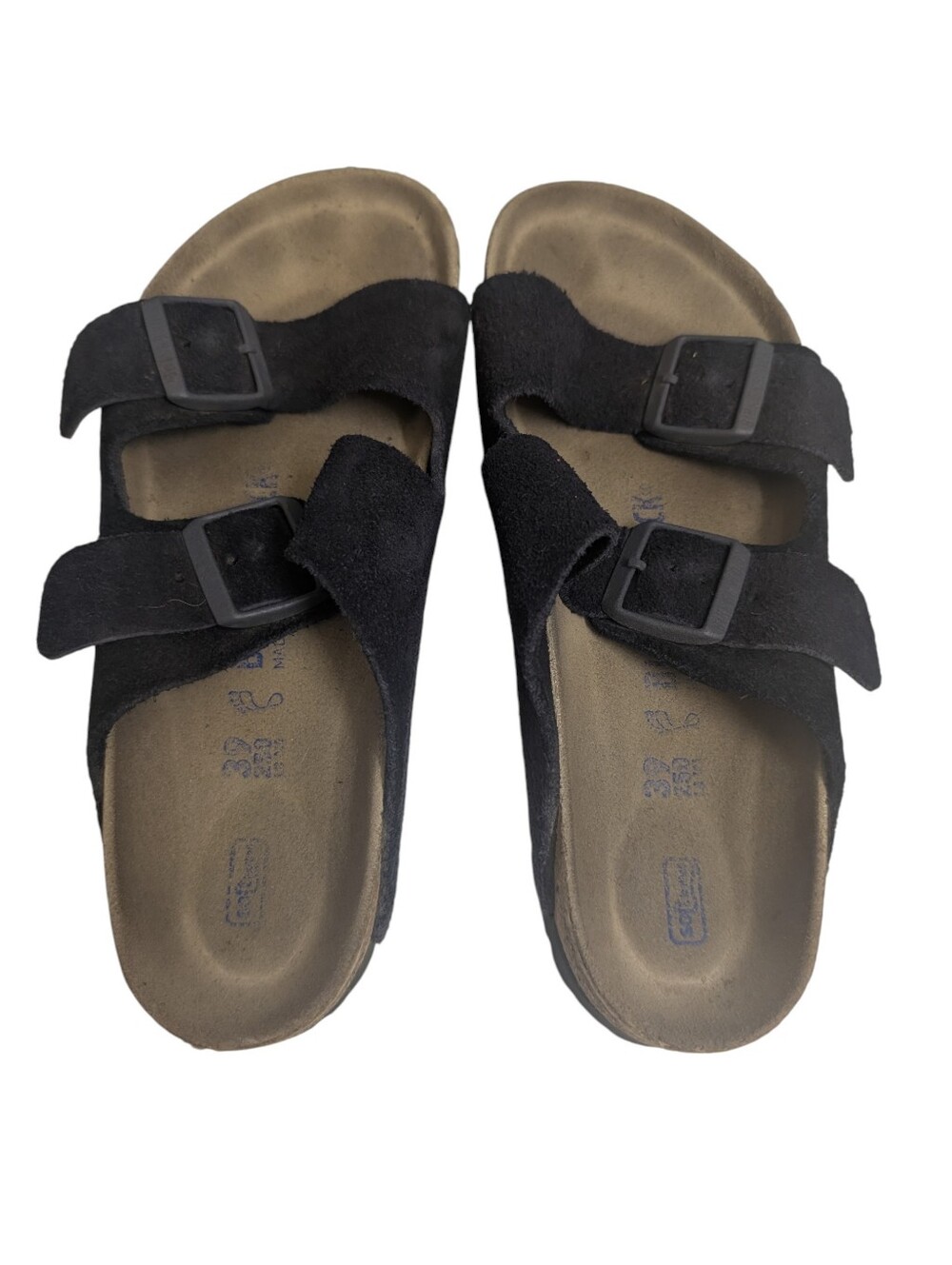 BIRKENSTOCK Arizona Black Suede Adjustable Double-Buckle Sandals